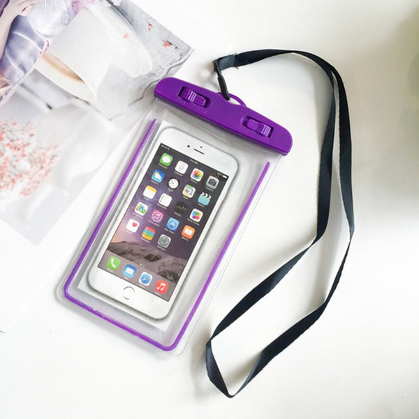 Mobile water protector pouch cover, secure and waterproof for mobile phones.